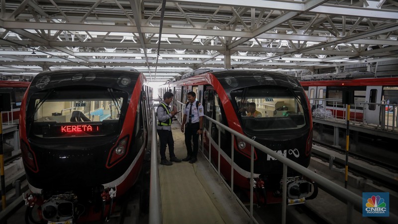 Penampakan LRT Jabodebek jelang beroperasi Senin pekan depan 28 Agustus 2023. Penampakan LRT Jabodebek jelang beroperasi Senin pekan depan 28 Agustus 2023. (Dok. KAI)