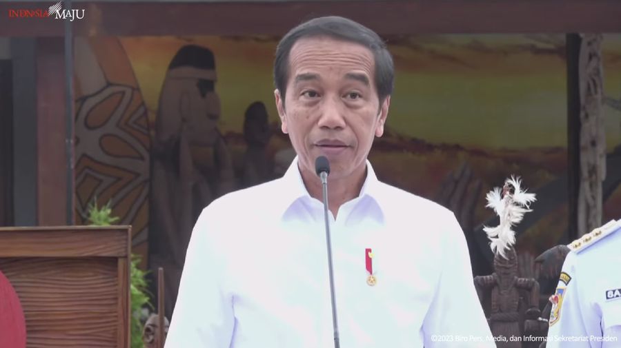 Presiden Jokowi Resmikan Terminal Bandara Ewer, Asmat, 6 Juli 2023. (Tangkapan layar Youtube Setpres RI)