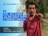 Kisah Pak Sabar, Jalani Hidup Tanpa 2 Tangan yang Sempurna