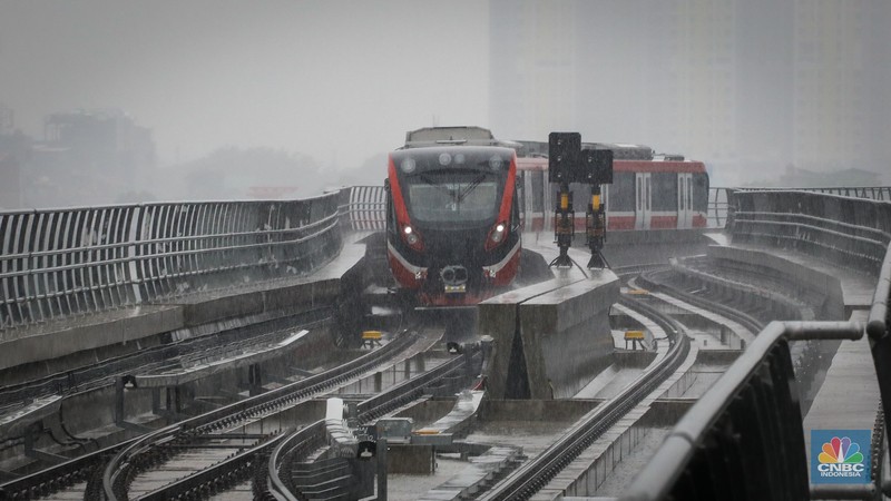 Penampakan LRT Jabodebek jelang beroperasi Senin pekan depan 28 Agustus 2023. Penampakan LRT Jabodebek jelang beroperasi Senin pekan depan 28 Agustus 2023. (Dok. KAI)