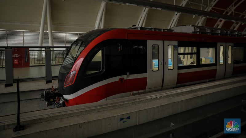 Penampakan LRT Jabodebek jelang beroperasi Senin pekan depan 28 Agustus 2023. Penampakan LRT Jabodebek jelang beroperasi Senin pekan depan 28 Agustus 2023. (Dok. KAI)