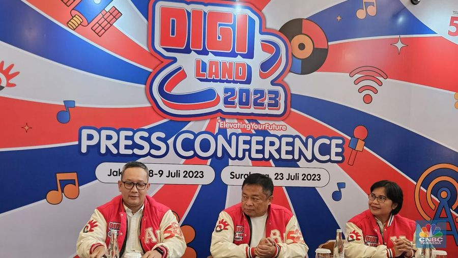 Telkom Indonesia merayakan Hari Ulang Tahun (HUT) yang ke-58 dengan menggelar Digiland 2023. (CNBC Indonesia/Intan Rakhmayanti Dewi)