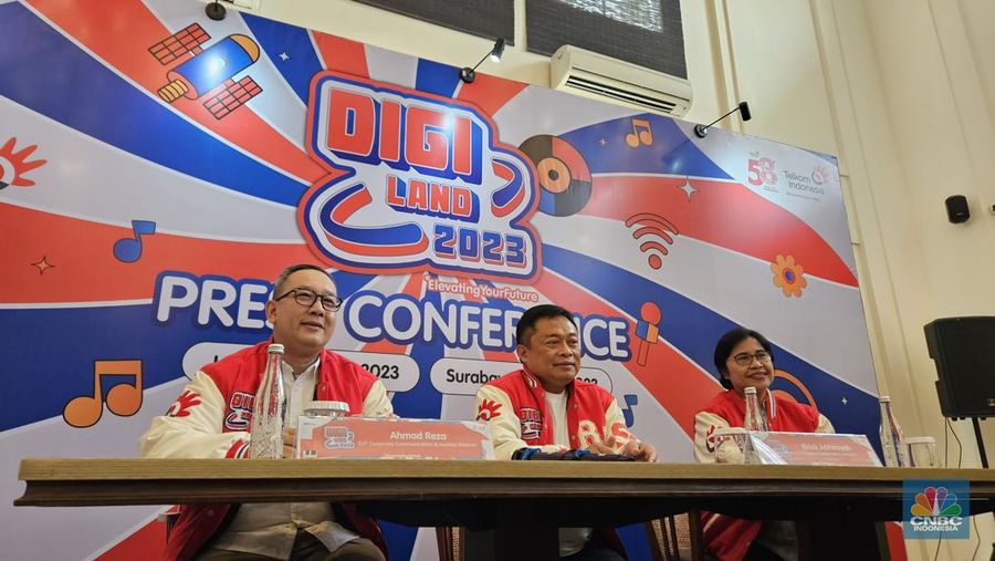 Telkom Indonesia merayakan Hari Ulang Tahun (HUT) yang ke-58 dengan menggelar Digiland 2023. (CNBC Indonesia/Intan Rakhmayanti Dewi)