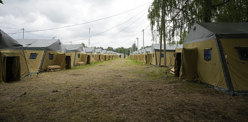 Belarus Russia Wagner A view of the Belarusian army camp near Tsel village, about 90 kilometers (about 55 miles) southeast of Minsk, Belarus, Friday, July 7, 2023. Maj. Gen. Leonid Kosinsky, an assistant to Belarus' defense minister, said that Russia's Wagner military contractor could use the army camp near Tsel if it relocates to Belarus under a deal that ended mercenary chief Yevgeny Prigozhin's abortive mutiny. (AP Photo/Alexander Zemlianichenko)