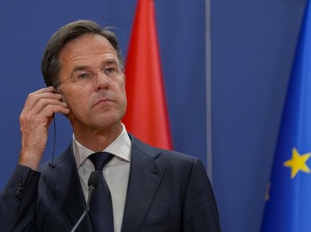 Netherland's Prime Minister Mark Rutte listens to a question during a press conference after talks with Serbia's President Aleksandar Vucic and Luxembourg Prime Minister Xavier Bettel at the Serbia Palace, in Belgrade, Serbia, Monday, July 3, 2023. R