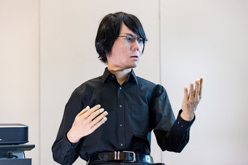 TECH-AI/UN Humanoid robot 'Desmona' is pictured at AI for Good Global Summit, in Geneva, Switzerland, July 6, 2023. REUTERS/Pierre Albouy