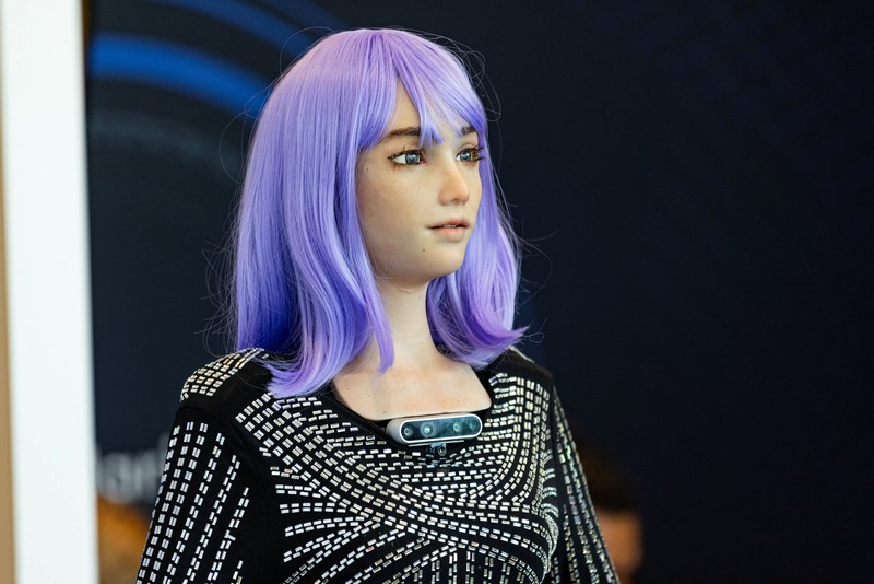 TECH-AI/UN Humanoid robot 'Desmona' is pictured at AI for Good Global Summit, in Geneva, Switzerland, July 6, 2023. REUTERS/Pierre Albouy
