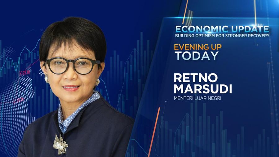 Menteri Luar Negeri Retno Marsudi dalam Economic Update Clossing Bell pada Senin (10/7/2023). (CNBC Indonesia TV)