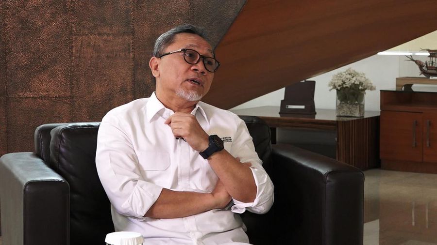 Menteri Perdagangan Zulkifli Hasan dalam Economic Update di Program Squawk Box yang berlangsung pada Selasa, (11/7/2023). (CNBC Indonesia TV)