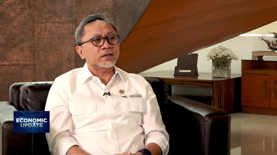 Menteri Perdagangan Zulkifli Hasan dalam Economic Update di Program Squawk Box yang berlangsung pada Selasa, (11/7/2023). (CNBC Indonesia TV)