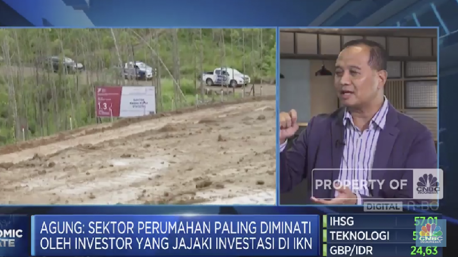 Deputi Bidang Pembiayaan dan Investasi IKN Agung Wicaksono dalam Economic Update di Program Evening Up yang berlangsung pada Selasa, (11/7/2023). (²©²ÊÍøÕ¾ TV)