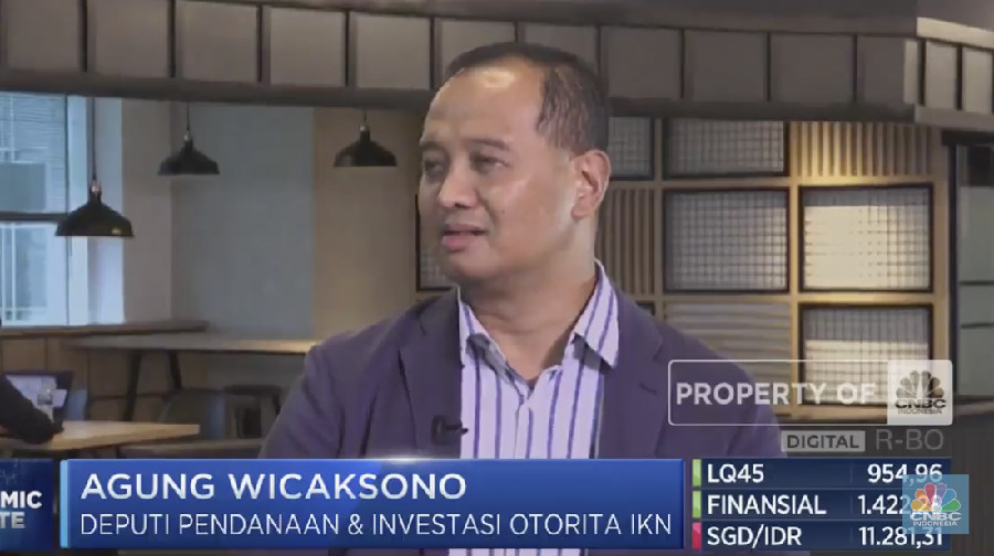 Deputi Bidang Pembiayaan dan Investasi IKN Agung Wicaksono dalam Economic Update di Program Evening Up yang berlangsung pada Selasa, (11/7/2023). (CNBC Indonesia TV)