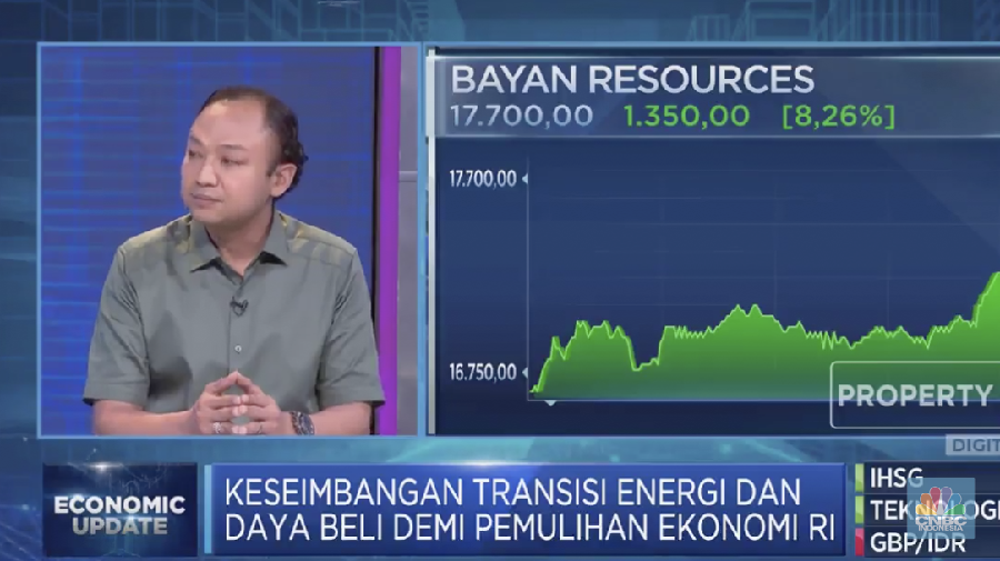 Direktur Bayan Resouces Alexander Ery Wibowo dalam Economic Update di Program Closing Bell yang berlangsung pada Selasa, (11/7/2023). (CNBC Indonesia TV)