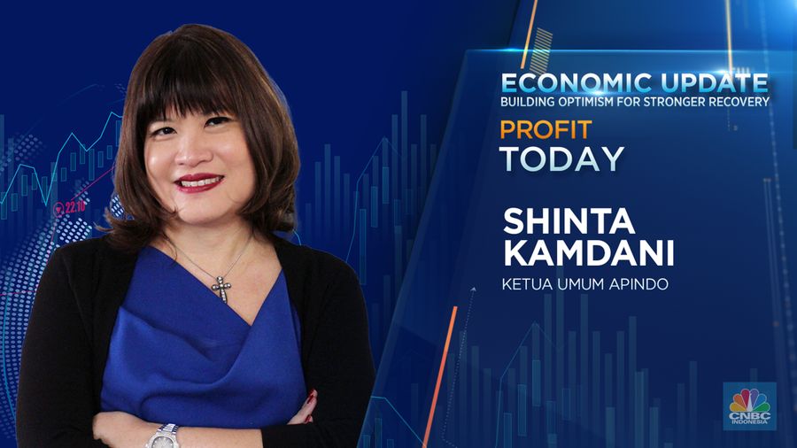 Ketua Umum APINDO, Shinta Kamdani dalam Economic Update yang berlangsung pada Rabu, (12/7/2023). (CNBC Indonesia TV)