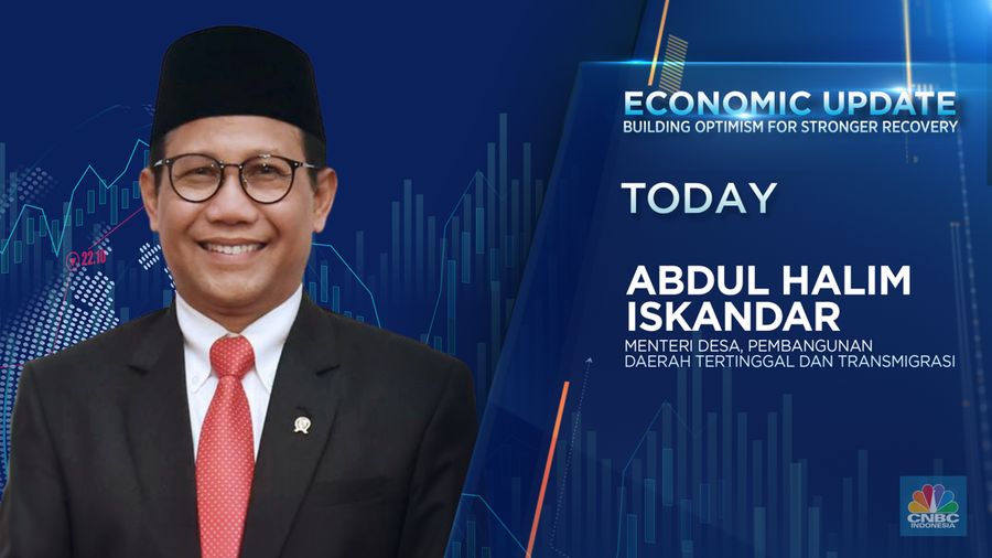 Menteri Desa, Pembangunan Daerah Tertinggal dan Transmigrasi, Abdul Halim Iskandar dalam Economic Update yang berlangsung pada Rabu, (12/7/2023). (CNBC Indonesia TV)