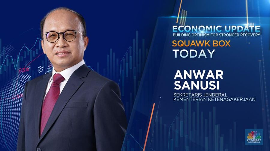 Sekretaris Jendral Kementerian Ketenagakerjaan, Anwar Sanusi dalam Economic Update yang berlangsung pada Rabu, (12/7/2023). (CNBC Indonesia TV)