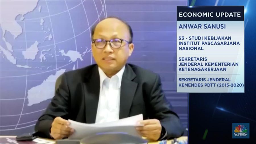 Sekretaris Jendral Kementerian Ketenagakerjaan, Anwar Sanusi dalam Economic Update yang berlangsung pada Rabu, (12/7/2023). (²©²ÊÍøÕ¾ TV)