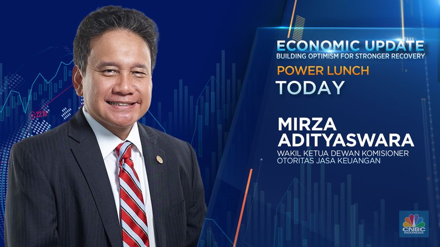 Wakil Ketua Dewan Komisioner OJK, Mirza Adityaswara dalam Economic Update yang berlangsung pada Rabu, (12/7/2023). (CNBC Indonesia TV)