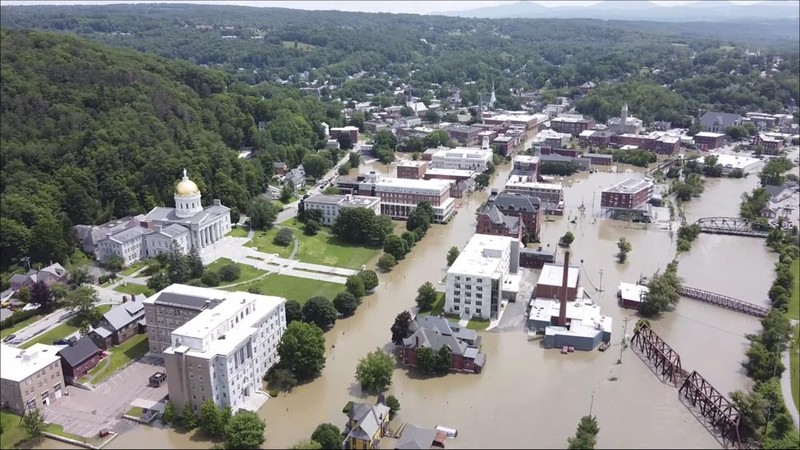 Banjir landa Richmond, Vermont, Amerika Serikat. (AP Photo/Steven Senne)