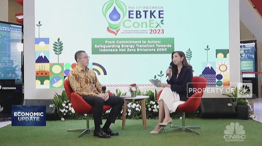 Direktur Utama Pertamina International Shipping Yoki Firnandi, dalam EBTKE CONEX (ENERGY CORNER). (Tangkapan Layar CNBC Indonesia TV)