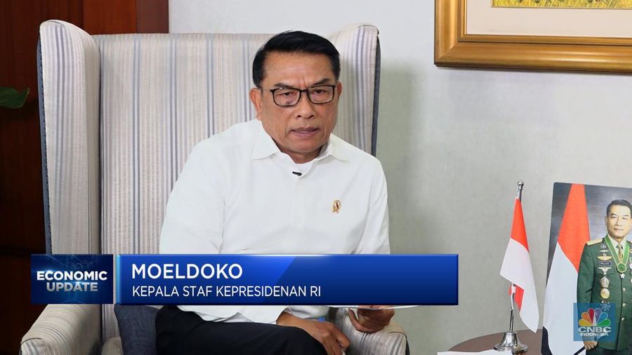Kepala Staf Kepresidenan, Moeldoko dalam Economic Update yang berlangsung pada Kamis, (13/7/2023). (CNBC Indonesia TV)