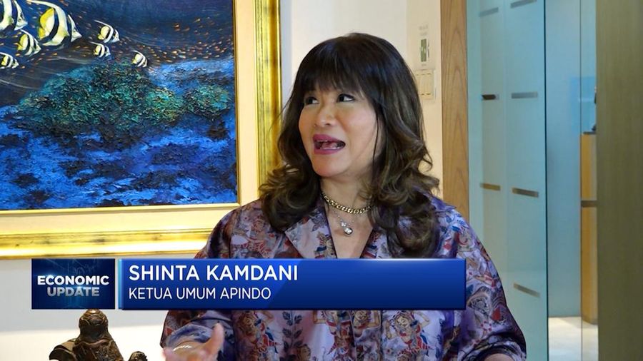 Ketua Umum APINDO, Shinta Kamdani dalam Economic Update yang berlangsung pada Rabu, (12/7/2023). (վ TV)
