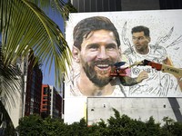 Keren! Mural Raksasa Ini Sambut Kedatangan Lionel Messi