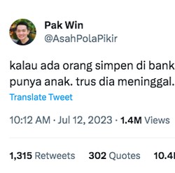 Meninggal Dunia Tanpa Keluarga, Tabungannya Buat Siapa?