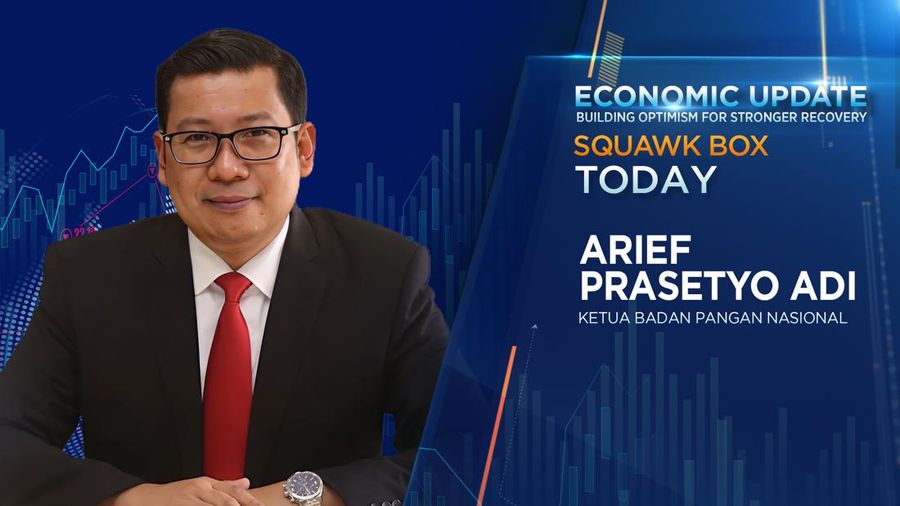 Kepala Badan Pangan Nasional Arief Prasetyo Adi dalam Economy Update pada program Squawk Box di CNBC Indonesia. (CNBC Indonesia TV)