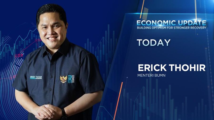 Menteri BUMN Erick Thohir dalam Economy Update di CNBC Indonesia. (CNBC Indonesia TV)