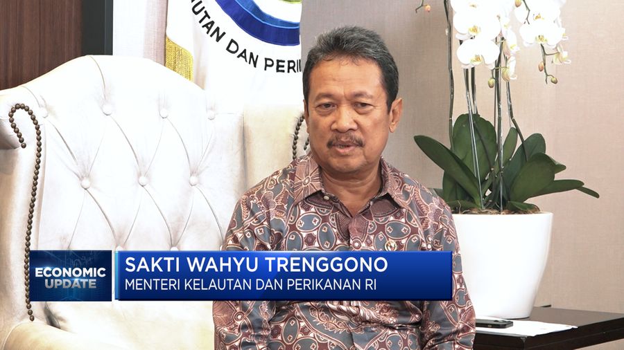 Menteri Kelautan dan Perikanan Sakti Wahyu Trenggono dalam dalam Economy Update pada program Profit di CNBC Indonesia. (CNBC Indonesia TV)