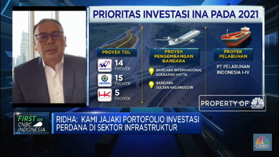 Chief Executive Officer Indonesia Investment Authority (INA) Ridha Wirakusumah dalam Economy Update pada program Power Lunch di CNBC Indonesia. (CNBC Indonesia TV)