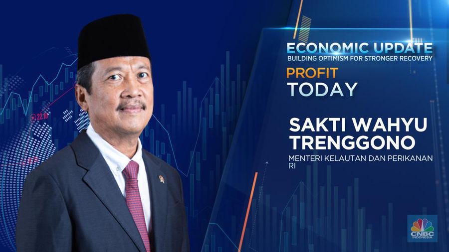 Menteri Kelautan dan Perikanan Sakti Wahyu Trenggono dalam dalam Economy Update pada program Profit di CNBC Indonesia. (CNBC Indonesia TV)