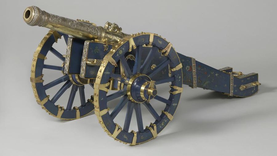 In this photo provided by Rijksmuseum on Thursday, July 6, 2023, the of the Cannon of Kandy which originated from Sri Lanka is photographed.  Two Dutch museums are handing back hundreds of cultural artefacts to Indonesia and Sri Lanka from a richly decorated cannon to precious metals and jewelry that were taken, often by force, from the countries in the colonial era. (Rijksmuseum via AP)