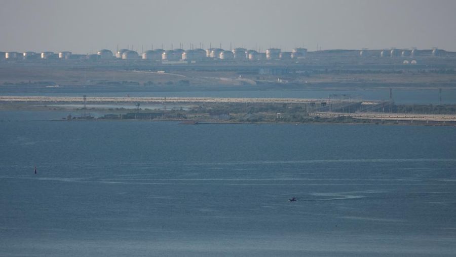 A view shows the section of a road split and sloping to one side following an alleged attack on the Crimea Bridge, that connects the Russian mainland with the Crimean peninsula across the Kerch Strait, in this still image taken from video released July 17, 2023. Сrimea24tv/Handout via REUTERS ATTENTION EDITORS - THIS IMAGE WAS PROVIDED BY A THIRD PARTY. NO RESALES. NO ARCHIVES. MANDATORY CREDIT.      TPX IMAGES OF THE DAY