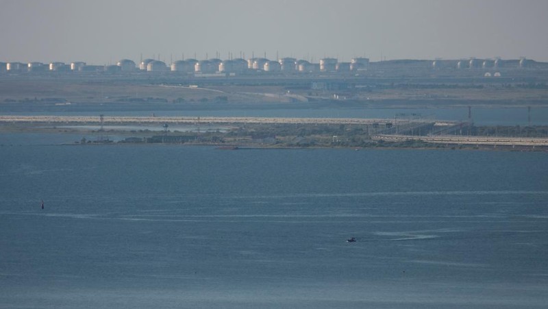 A view shows the section of a road split and sloping to one side following an alleged attack on the Crimea Bridge, that connects the Russian mainland with the Crimean peninsula across the Kerch Strait, in this still image taken from video released July 17, 2023. Сrimea24tv/Handout via REUTERS ATTENTION EDITORS - THIS IMAGE WAS PROVIDED BY A THIRD PARTY. NO RESALES. NO ARCHIVES. MANDATORY CREDIT.      TPX IMAGES OF THE DAY