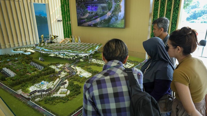 Kawasan Eco Town di Sawangan, Depok, Jawa Barat, Selasa (18/7/2023). (CNBC Indonesia/Tri Susilo)