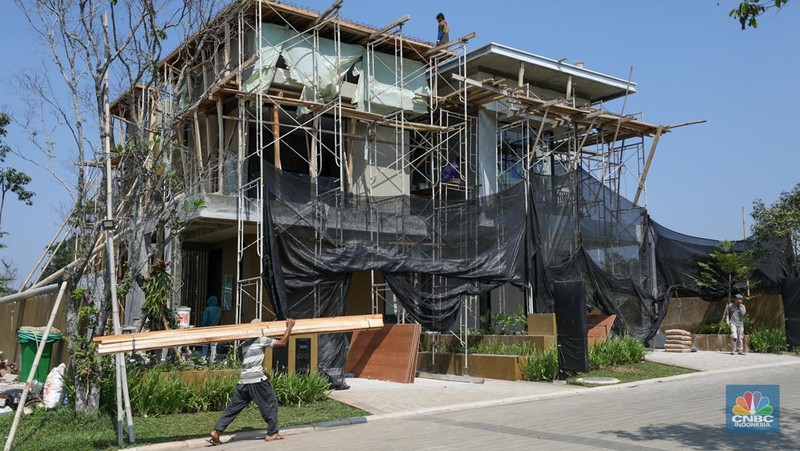 Kawasan Eco Town di Sawangan, Depok, Jawa Barat, Selasa (18/7/2023). (CNBC Indonesia/Tri Susilo)