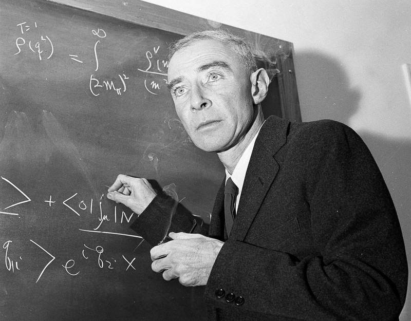 Oppenheimer New Mexico Legacy FILE - Dr. J. Robert Oppenheimer, creator of the atom bomb, is shown at his study at the Institute for Advanced Study, in Princeton, N.J., Dec. 15, 1957. A new film on Oppenheimer's life and his role in the development of the atomic bomb as part of the Manhattan Project during World War II opens in theaters on Friday, July 21, 2023. (AP Photo/John Rooney, File)