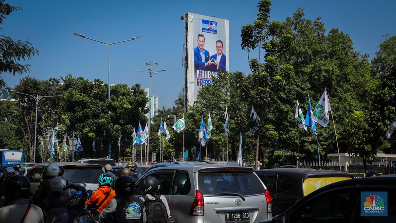 Baliho Anies - AHY (CNBC Indonesia/Faisal Rahman)