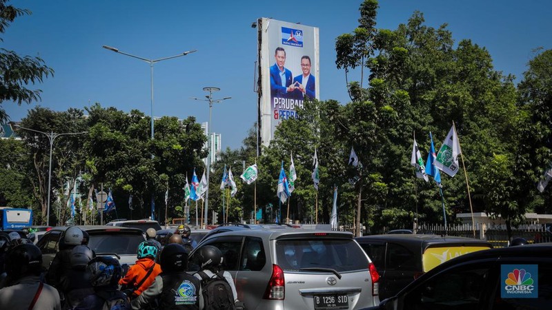 Baliho Anies - AHY (CNBC Indonesia/Faisal Rahman)