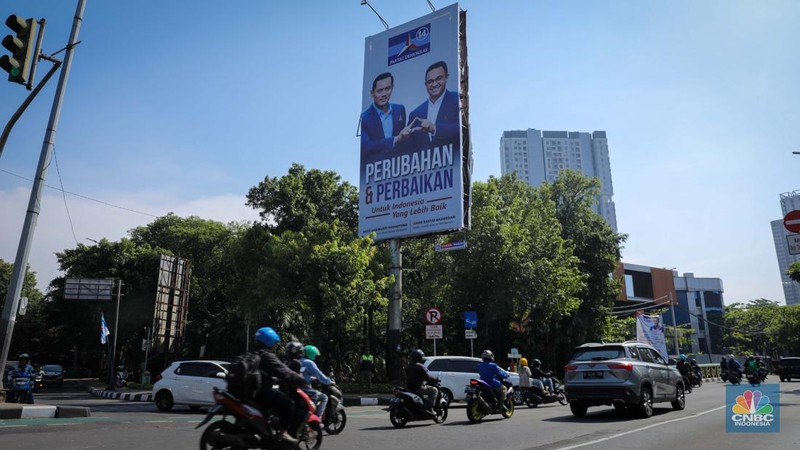 Baliho Anies - AHY (CNBC Indonesia/Faisal Rahman)