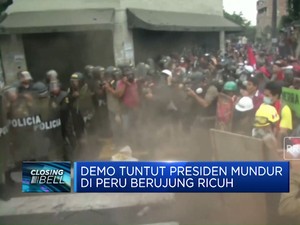 Demo Tuntut Presiden Peru Mundur Berujung Ricuh