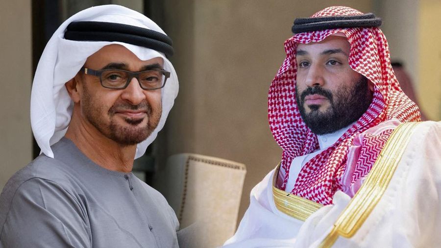 Kolase Mohammed bin Salman dengan Mohammed bin Zayed. (Pool AFP)