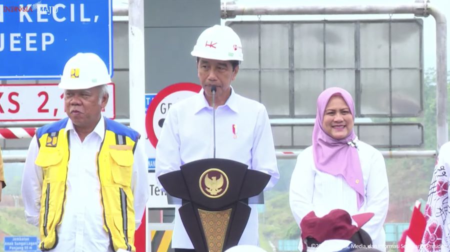 Presiden Jokowi Resmikan Jalan Tol Bengkulu-Taba Penanjung, 20 Juli 2023. (Tangkapan Layar Youtube)