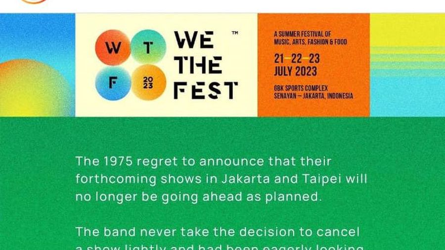 The 1975 Batal Tampil di We The Fest, Jakarta, Minggu (23/7/2023).