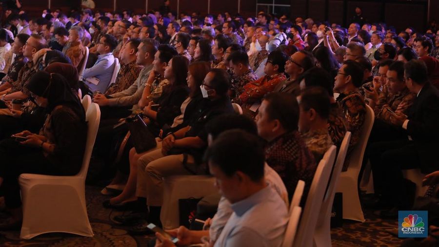 Suasaana peserta CNBC Indonesia Nickel Conference 2023 pada Selasa, (25/7/2023). (CNBC Indonesia/Faisal Rahman)