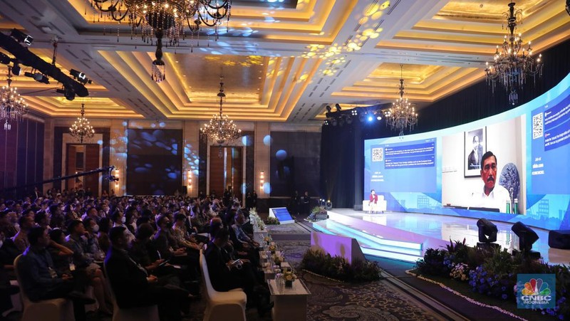 Suasaana peserta CNBC Indonesia Nickel Conference 2023 pada Selasa, (25/7/2023). (CNBC Indonesia/Faisal Rahman)