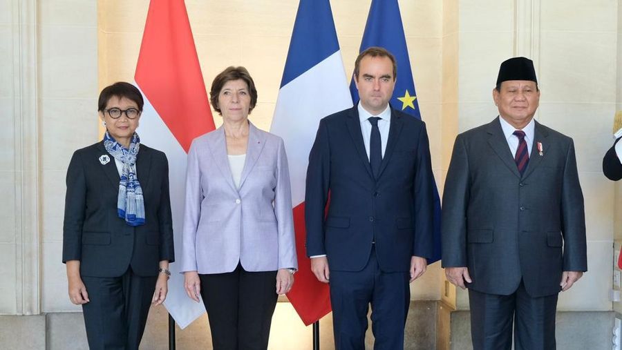 Indonesia & Prancis membangun hubungan baru hari ini dengan dilakukannya 2+2 Meeting di Paris, antara Menhan & Menlu kedua negara (Dok: Twitter @Menlu_RI)