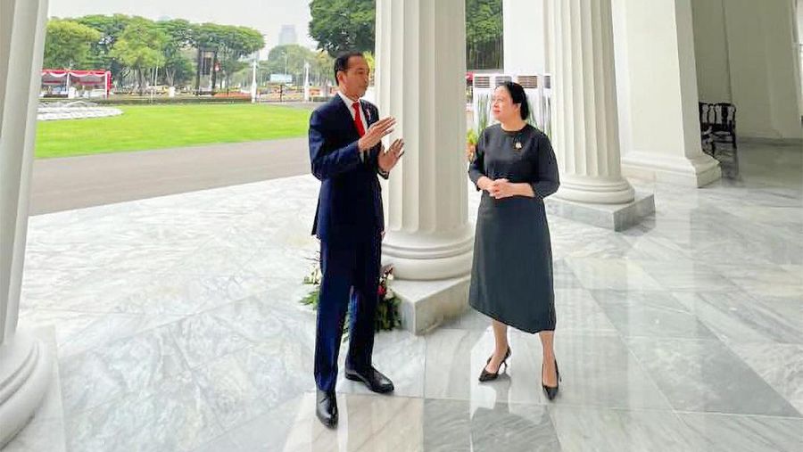 Pertemuan Presiden Joo Widodo dengan Puan Maharani di Istana Negara. (Instagram @puanmaharaniri)